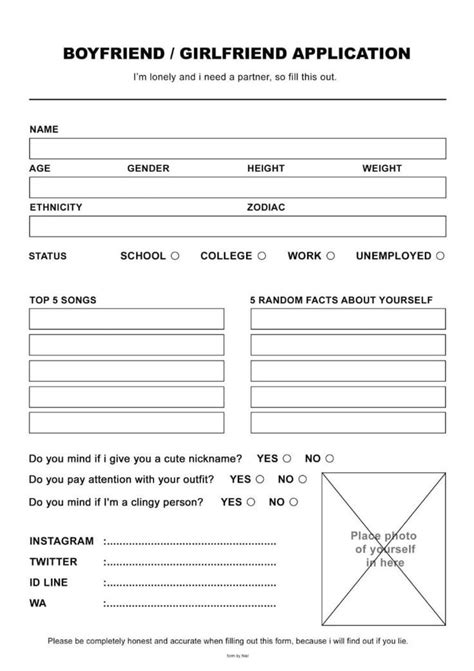 boyfriend/ girlfriend application|The 2024 Official Boyfriend Application Form